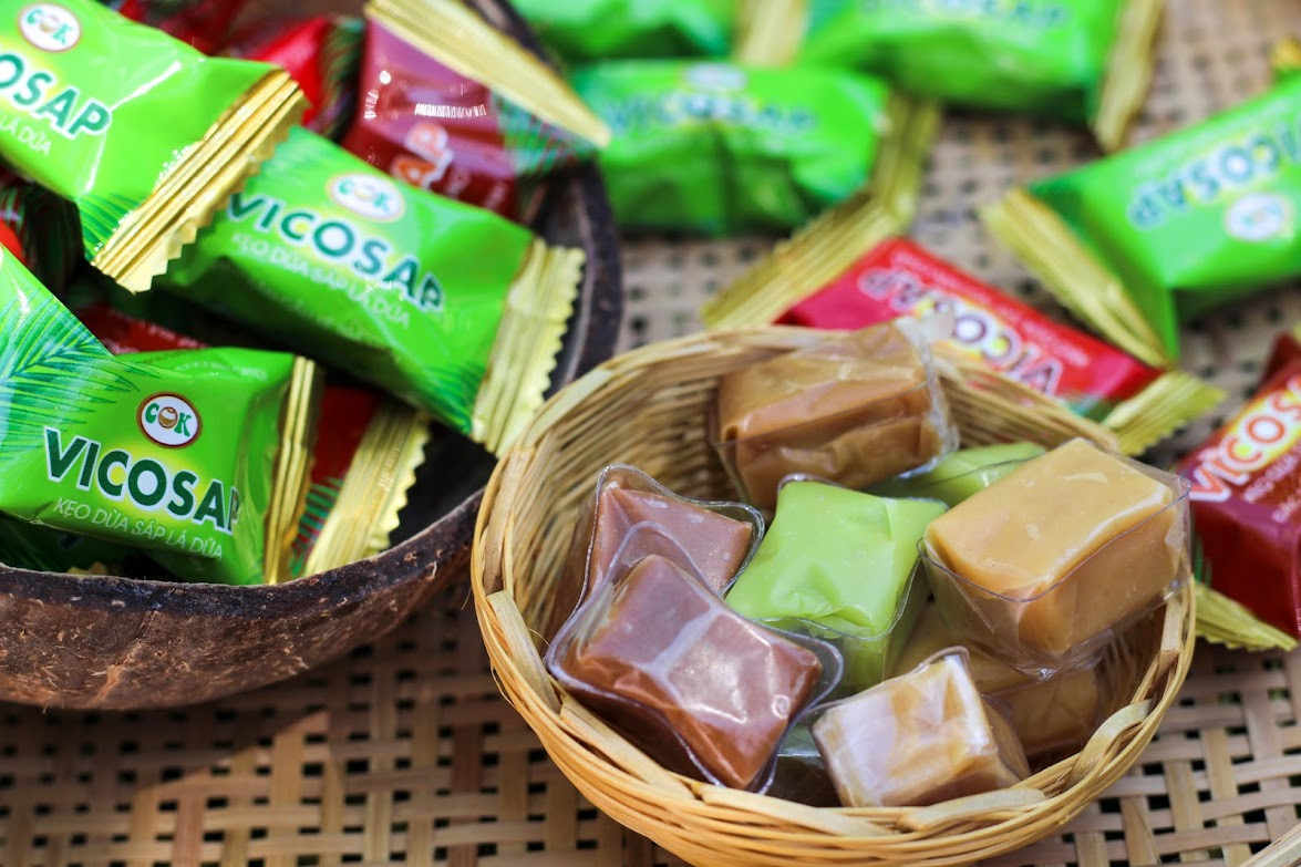 What is the speciality of Vicosap Macapuno Candy?