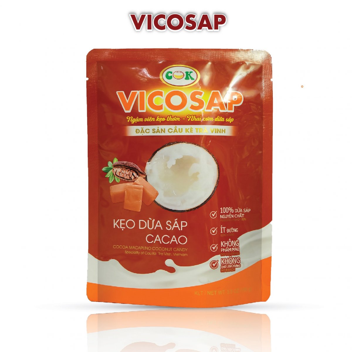 Kẹo Dừa Sáp Vicosap Vị Cacao