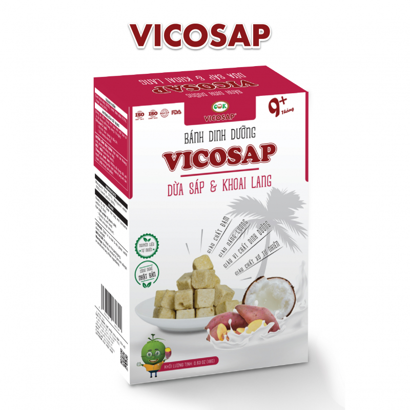 Bánh dinh dưỡng Vicosap - Dừa Sáp & Khoai Lang [18g]