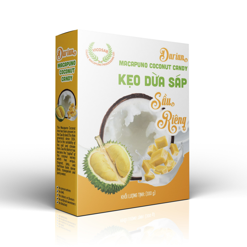 Kẹo Dừa Sáp Sầu Riêng - Hộp 100g